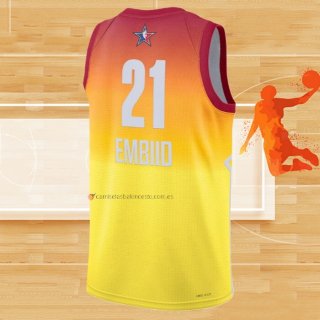 Camiseta All Star 2023 Philadelphia 76ers Joel Embiid NO 21 Naranja