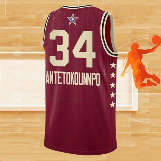 Camiseta All Star 2024 Milwaukee Bucks Giannis Antetokounmpo NO 34 Rojo