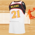 Camiseta Atlanta Hawks Dominique Wilkins NO 21 Mitchell & Ness 1986-87 Blanco