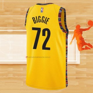 Camiseta Brooklyn Nets Biggie NO 72 Ciudad 2020-21 Amarillo