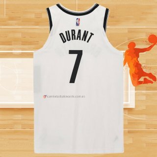 Camiseta Brooklyn Nets Kevin Durant NO 7 Association Autentico Blanco