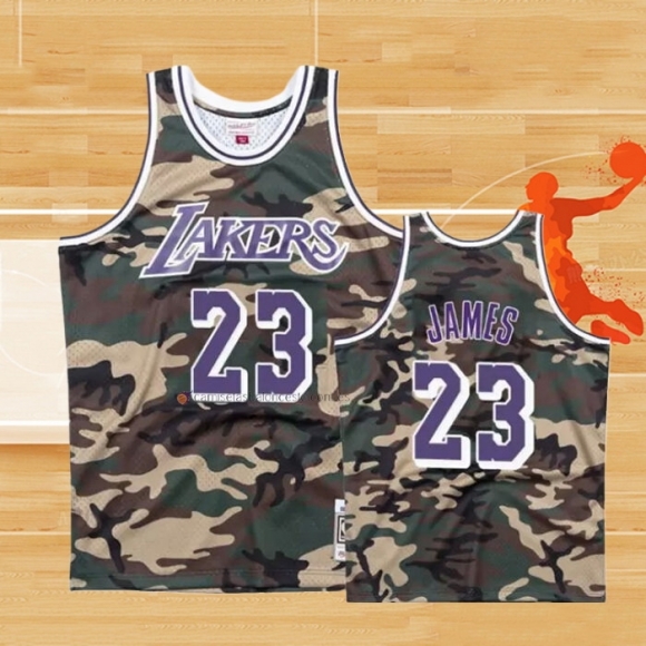 Camiseta Los Angeles Lakers Lebron James NO 23 Camuflaje