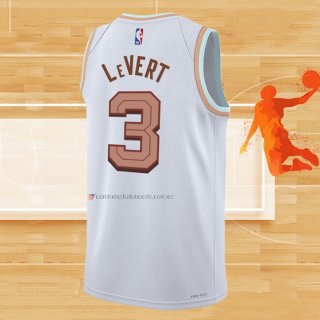 Camiseta Cleveland Cavaliers Caris Levert NO 3 Ciudad 2022-23 Blanco