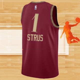 Camiseta Cleveland Cavaliers Max Strus NO 1 Ciudad 2023-24 Rojo