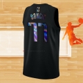 Camiseta Dallas Mavericks Luka Doncic NO 77 Iridescent Logo Negro