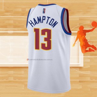 Camiseta Denver Nuggets R.J. Hampton NO 13 Earned 2020-21 Blanco