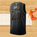 Camiseta Golden Edition Los Angeles Lakers Lebron James NO 23 Negro