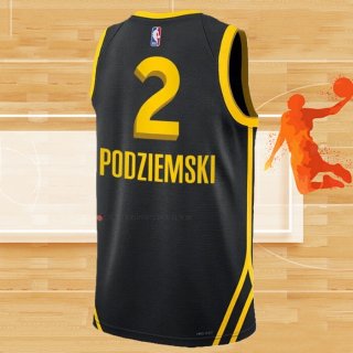 Camiseta Golden State Warriors Brandin Podziemski NO 2 Ciudad 2023-24 Negro