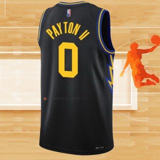 Camiseta Golden State Warriors Gary Payton II NO 0 Ciudad 2021-22 Negro