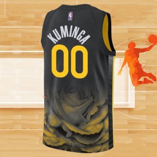 Camiseta Golden State Warriors Jonathan Kuminga NO 00 Ciudad 2022-23 Negro