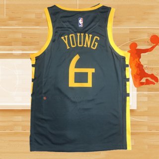 Camiseta Golden State Warriors Nick Young NO 6 Ciudad 2018-19 Azul