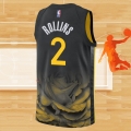 Camiseta Golden State Warriors Ryan Rollins NO 2 Ciudad 2022-23 Negro