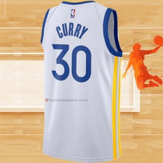 Camiseta Golden State Warriors Stephen Curry NO 30 Association 2020-21 Blanco