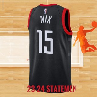 Camiseta Houston Rockets Daishen Nix NO 15 Statement 2023-24 Negro