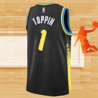 Camiseta Indiana Pacers Obi Toppin NO 1 Ciudad 2023-24 Negro