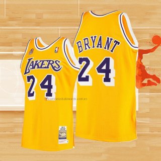 Camiseta Los Angeles Lakers Kobe Bryant NO 24 60th Anniversary Mitchell & Ness 2007-08 Amarillo