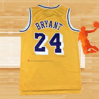 Camiseta Los Angeles Lakers Kobe Bryant NO 24 Mitchell & Ness 2007-08 Amarillo