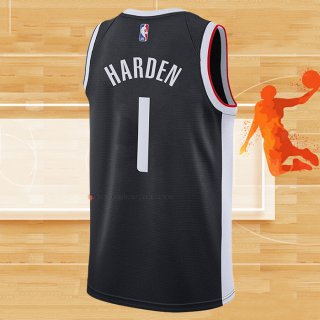 Camiseta Los Angeles Clippers James Harden NO 1 Ciudad 2020-21 Negro