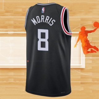 Camiseta Los Angeles Clippers Marcus Morris NO 8 Ciudad 2022-23 Negro