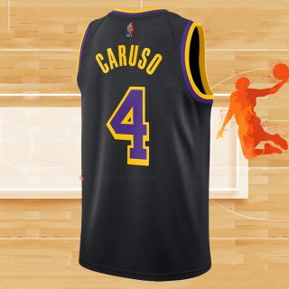 Camiseta Los Angeles Lakers Alex Caruso NO 4 Earned 2020-21 Negro