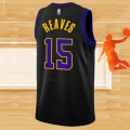 Camiseta Los Angeles Lakers Austin Reaves NO 15 Ciudad 2023-24 Negro