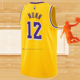 Camiseta Los Angeles Lakers Kendrick Nunn NO 12 75th Anniversary 2021-22 Amarillo