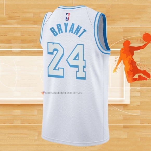 Camiseta Los Angeles Lakers Kobe Bryant NO 24 Ciudad 2020-21 Blanco