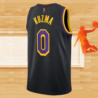 Camiseta Los Angeles Lakers Kyle Kuzma NO 0 Earned 2020-21 Negro