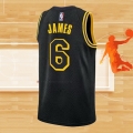 Camiseta Los Angeles Lakers LeBron James NO 6 Ciudad 2021-22 Negro
