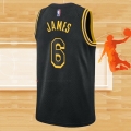 Camiseta Los Angeles Lakers LeBron James NO 6 Mamba 2021-22 Negro