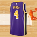 Camiseta Los Angeles Lakers Rajon Rondo NO 4 Statement Edition 2021-22 Violeta
