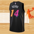 Camiseta Miami Heat Tyler Herro NO 14 Ciudad 2021-22 Negro
