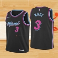 Camiseta Nino Miami Heat Dwyane Wade NO 3 Ciudad 2018-19 Negro
