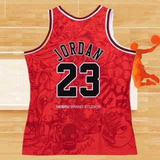 Camiseta Chicago Bulls Michael Jordan NO 23 Mitchell & Ness Hebru Brantley Rojo