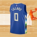 Camiseta Nino Milwaukee Bucks Damian Lillard NO 0 Ciudad 2022-23 Azul