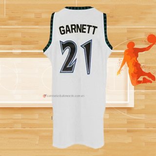 Camiseta Minnesota Timberwolves Kevin Garnett NO 21 Retro Blanco