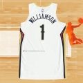 Camiseta New Orleans Pelicans Zion Williamson NO 1 Association Autentico 2020-21 Blanco