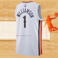 Camiseta New Orleans Pelicans Zion Williamson NO 1 Ciudad 2021-22 Blanco