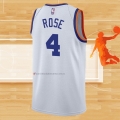 Camiseta New York Knicks Derrick Rose NO 4 75th Anniversary Blanco