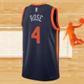 Camiseta New York Knicks Derrick Rose NO 4 Statement 2022-23 Negro