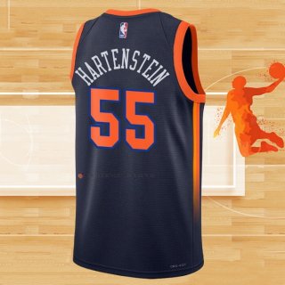 Camiseta New York Knicks Isaiah Hartenstein NO 55 Statement 2022-23 Negro