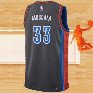 Camiseta Oklahoma City Thunder Mike Muscala NO 33 Ciudad 2022-23 Gris