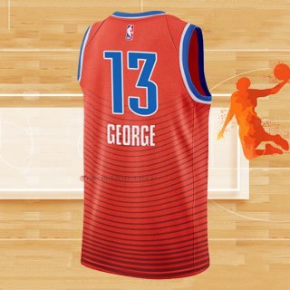 Camiseta Oklahoma City Thunder Paul George NO 13 Statement 2021 Naranja