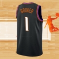 Camiseta Phoenix Suns Devin Booker NO 1 Ciudad 2019-20 Negro