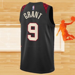 Camiseta Portland Trail Blazers Jerami Grant NO 9 Ciudad 2023-24 Negro