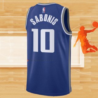 Camiseta Sacramento Kings Domantas Saboni NO 10 Ciudad 2023-24 Azul
