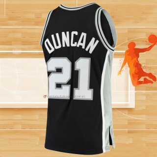 Camiseta San Antonio Spurs Tim Duncan NO 21 Mitchell & Ness 2001-02 Negro