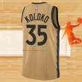 Camiseta Toronto Raptors Christian Koloko NO 35 Ciudad 2023-24 Oro