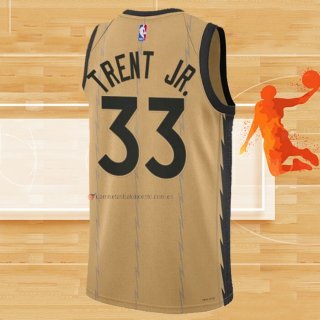 Camiseta Toronto Raptors Gary Trent JR. NO 33 Ciudad 2023-24 Oro