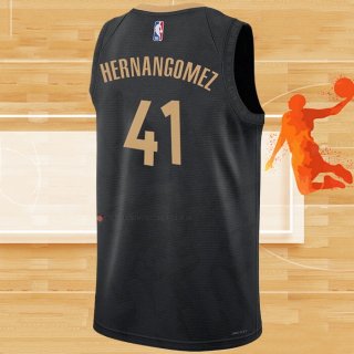 Camiseta Toronto Raptors Juancho Hernangomez NO 41 Ciudad 2022-23 Negro